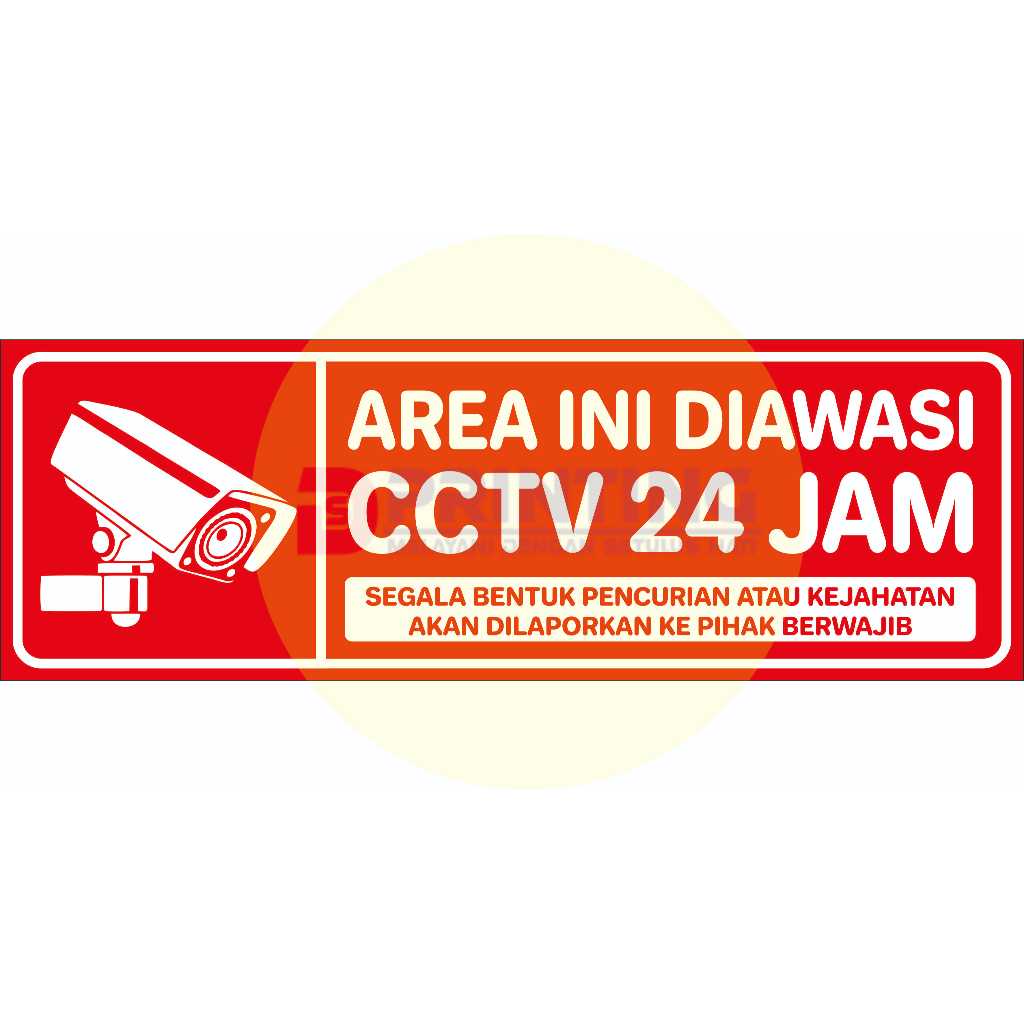 

STIKER PRINGATAN CCTV MERAH UKURAN 30X10 CM