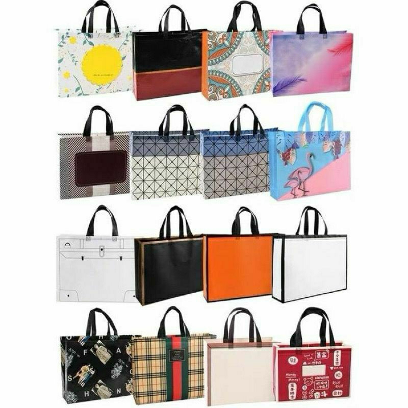 

Tas Belanja / Tote Bag Spunbond Kain Motif Premium Kantong Jumbo Tas Kado / Goodie Bag Kantong Hamper