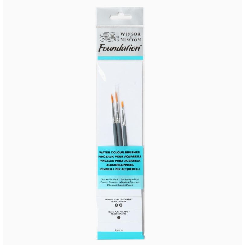 

KUAS FOUNDATION WATER COLOUR BRUSH SET 3 GOLDEN SYNTHETIC WINSOR & NEWTON 5295011