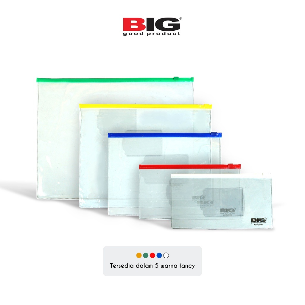 

Pocket File Zipper Folder File Plastik Transparan Name Tag BIG PO-9006