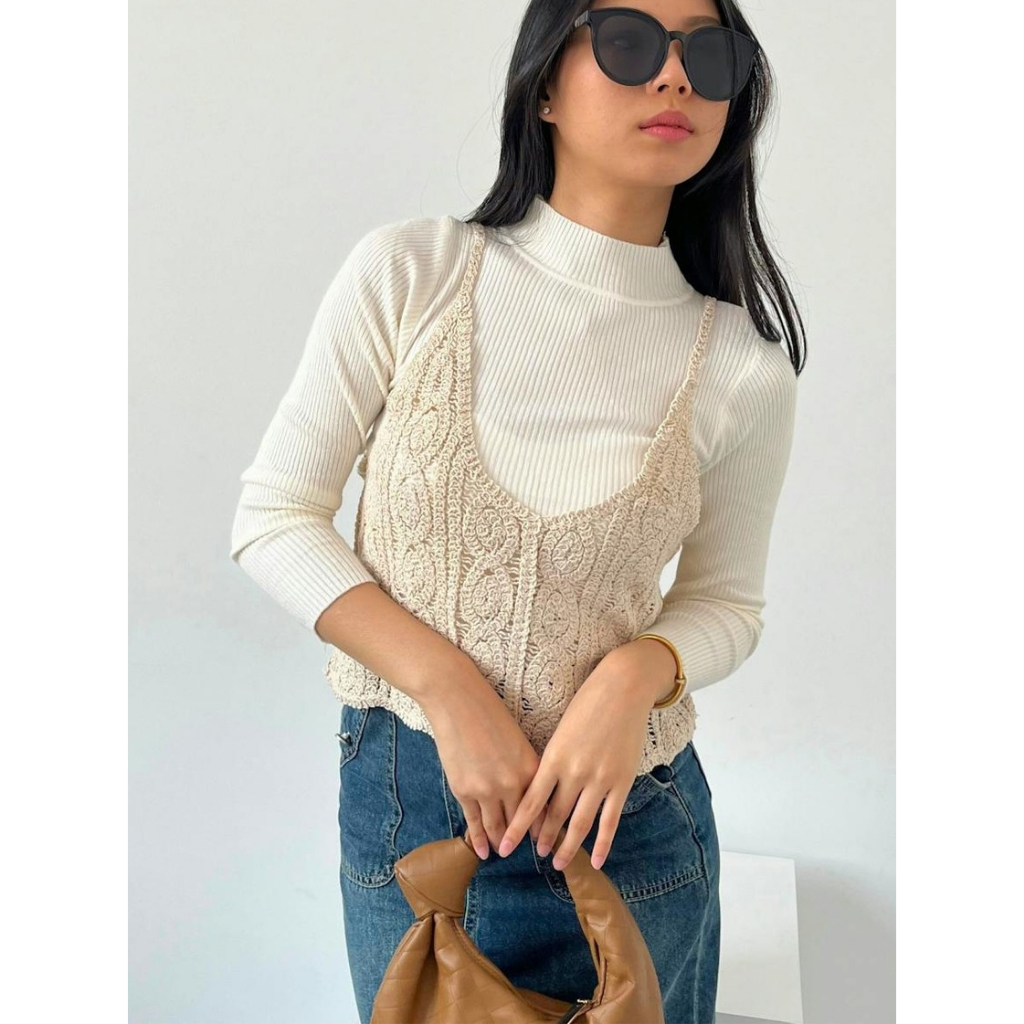 SATURDAY CROCHET VEST PINKDOSE IMPORT PREMIUM #23283