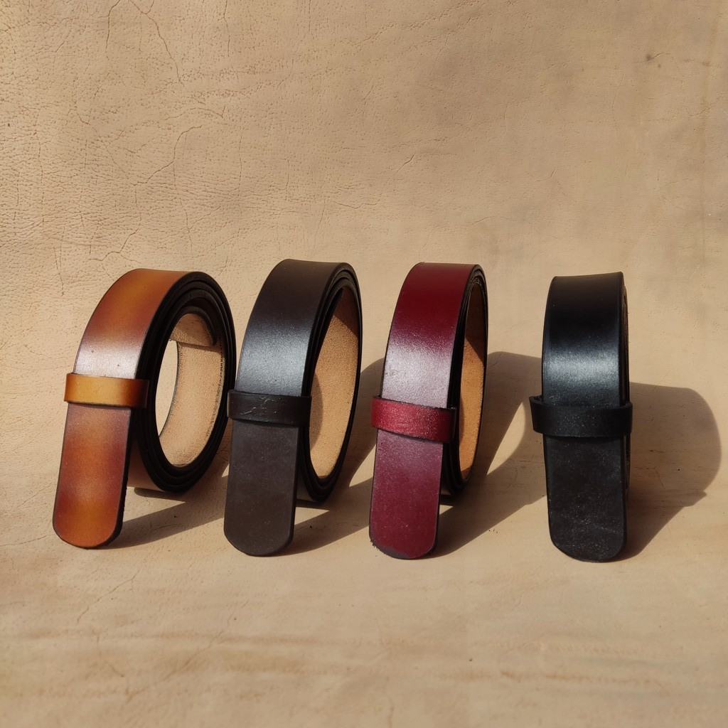 Sabuk Kulit Pria Ikat Pinggang Pria Kulit Asli Selapis Engkel