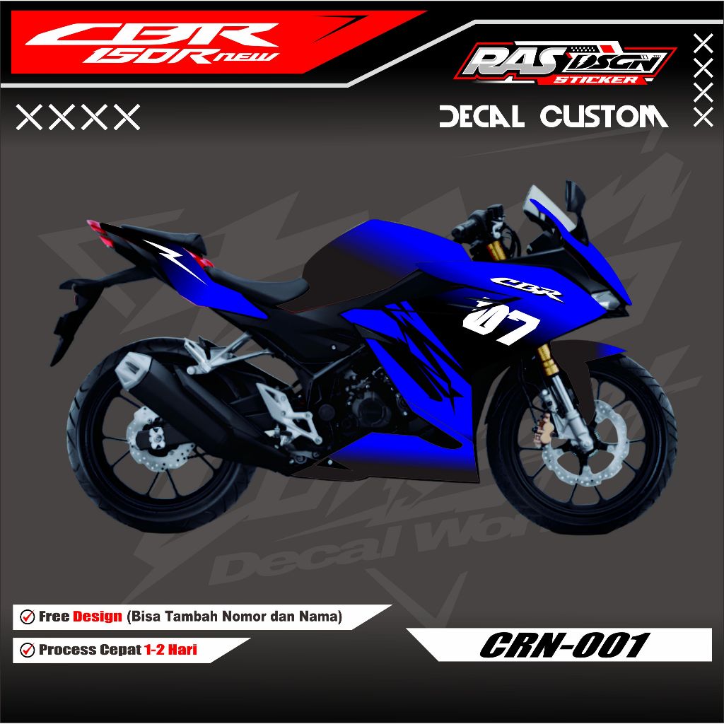 Stiker Decal CBR 150 New Custom / Decal Custom CBR 150 R New