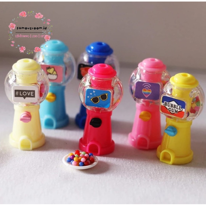 Miniature Mini Gashapon Machine - Miniatur Mesin Gacha Mini untuk Rumah Boneka - Dollhouse Miniature