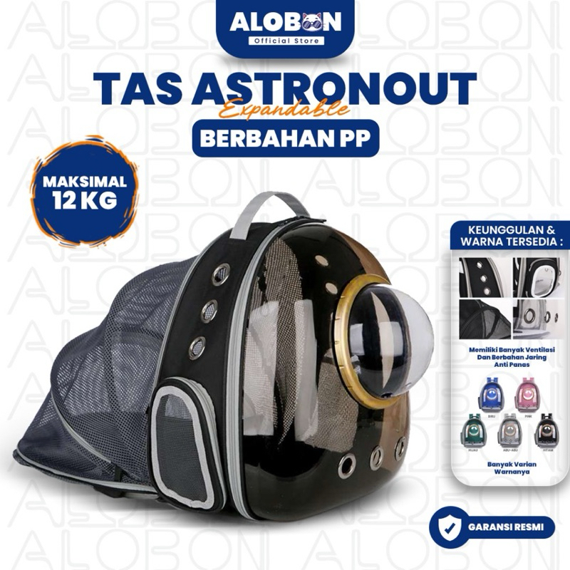 ALOBON Tas travel kucing Tas kucing Astronot Tas Gendong Kucing Tas Kucing Ransel Hewan Transparan T