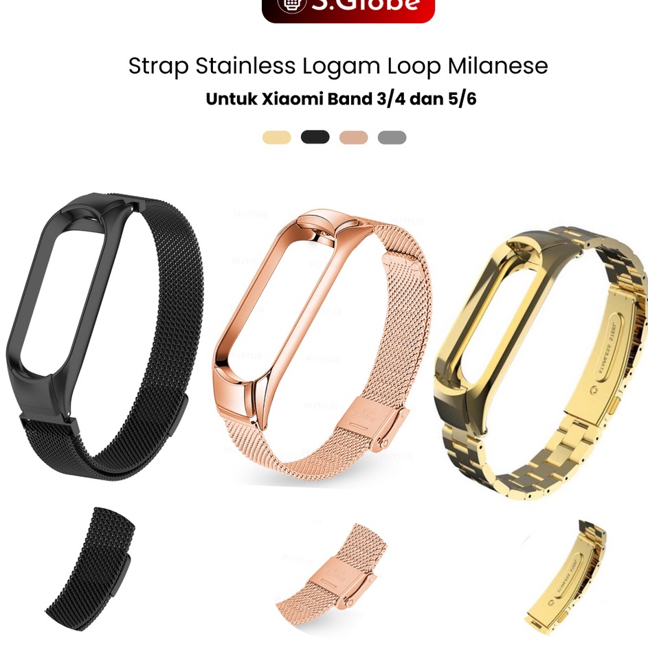Stainless Strap Band Mi Band 3 4 5 6 7 urious Strap M6 M7 Smartwatch Replacement Band
