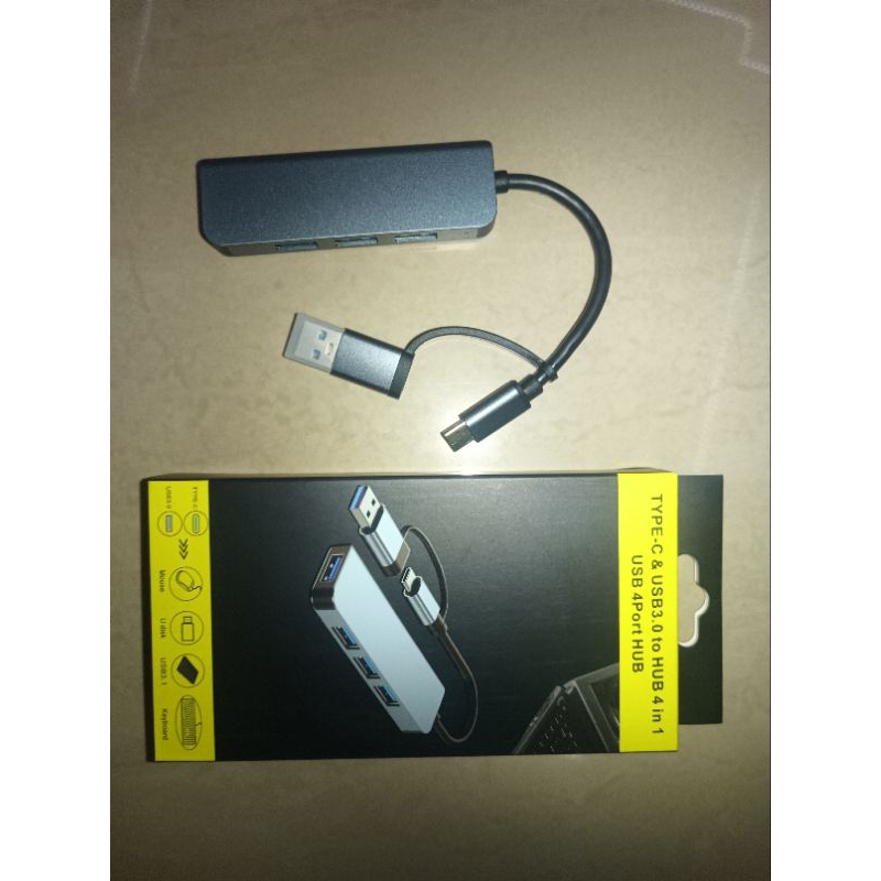 Type C + USB 3.1 Hub to USB 4 X 3 Port 3.1