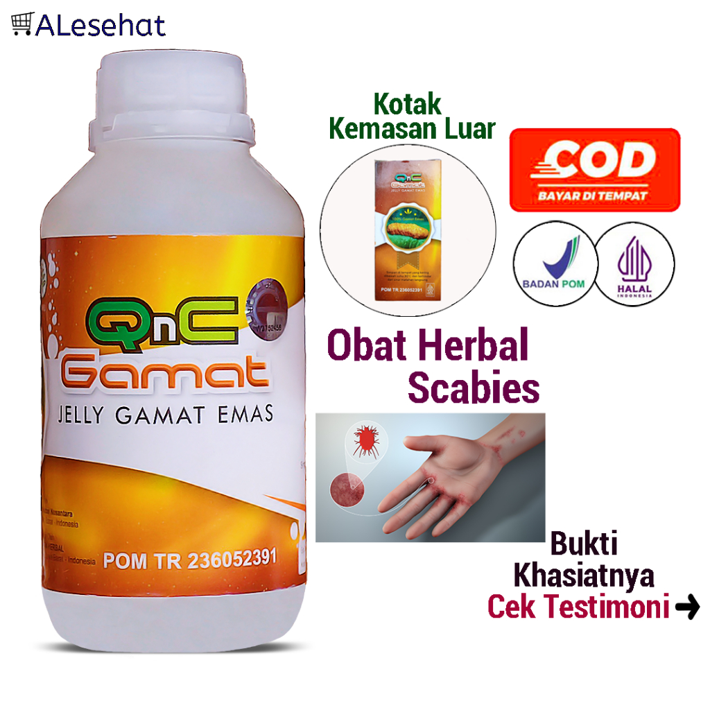 Obat Kudis & Kulit Gatal Bintik Berair Bernanah Qnc Jelly Gamat