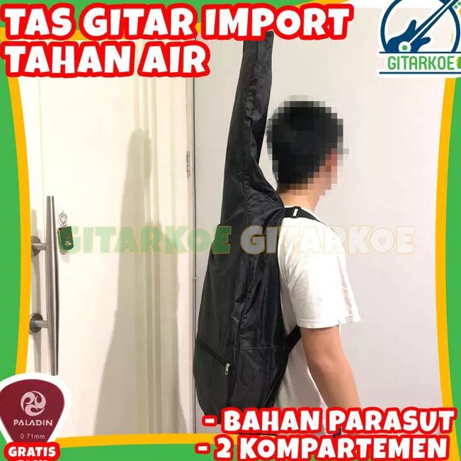 Hadir Terjamin  Tas Gitar Akustik Klasik Jumbo Softcase Gitar Hitam Polos Bahan Anti Air