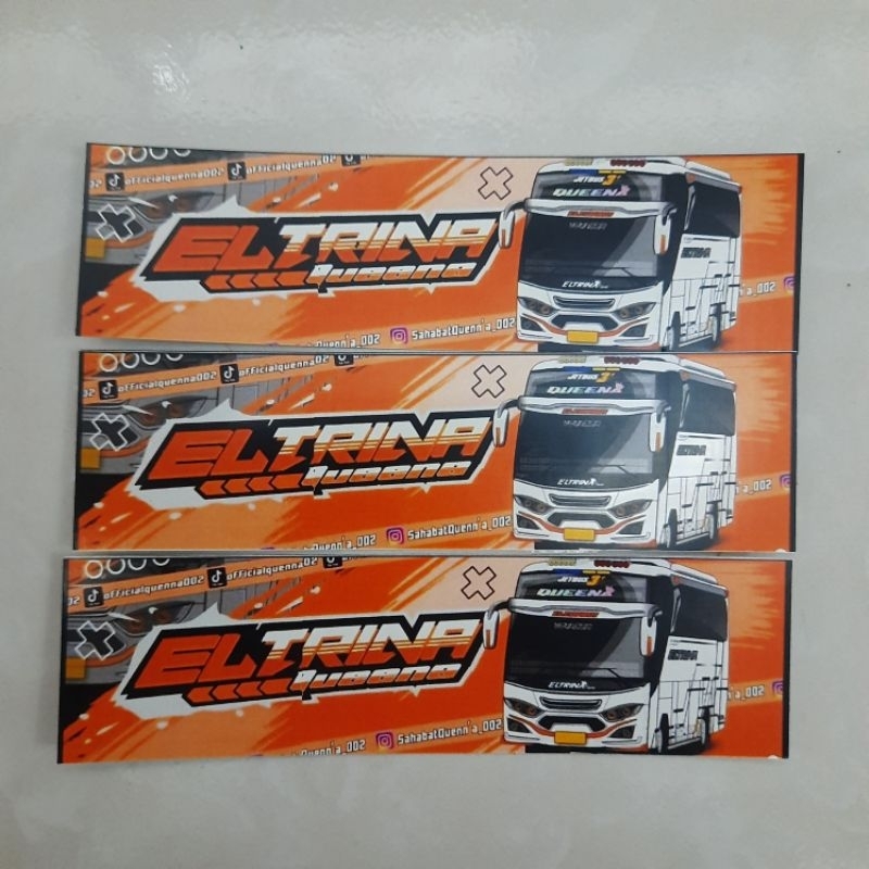 

3pcs Sticker Bus Stiker Bis Anti Air Eltrina