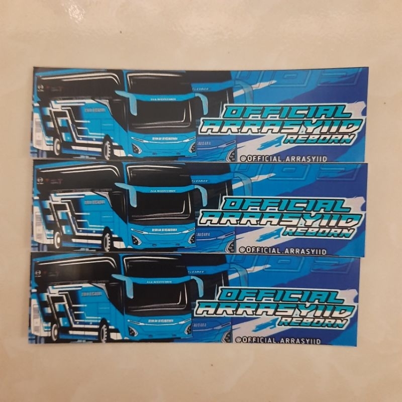 

3pcs Sticker Bus Stiker Bis Anti Air Berkah Bersaudara Ar Rasyiid