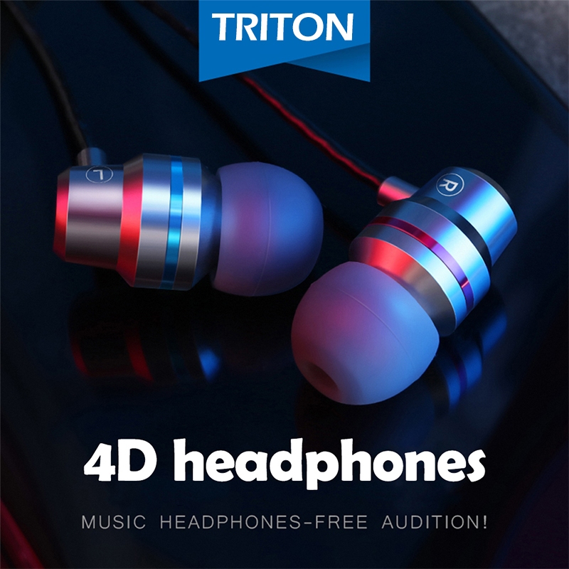 4D Bass Wired Earphone Dengan Mikrofon HiFi Stereo Wired Headset Bass Sport Waterproof Handset