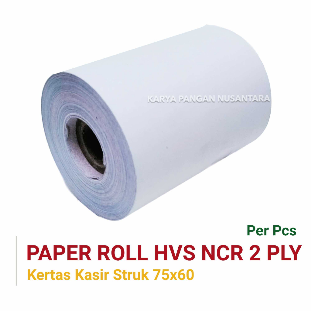 

KERTAS KASIR STRUK PAPER ROLL HVS NCR 2 PLY 75x60mm KERTAS PRINT KASIR CASH REGISTER 2PLY 75 x 60 75x60