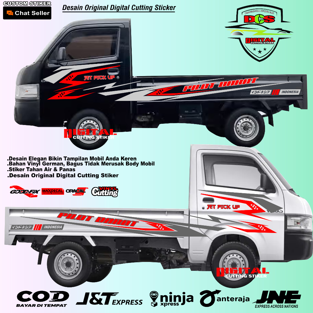 Cutting Stiker Mobil Pickup New Carry Stiker Striping PILOT DARAT New Carry Stiker Mobil Pickup New 