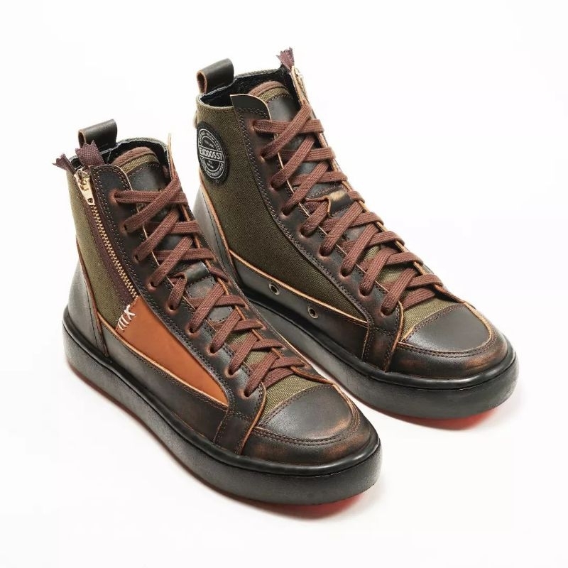 Sepatu Sneakers Kulit Pria Exodos57 - Samsara Pull up Brown