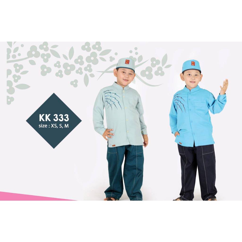 BAJU KOKO ANAK LENGAN PANJANG KEKE KK 333 BIRU