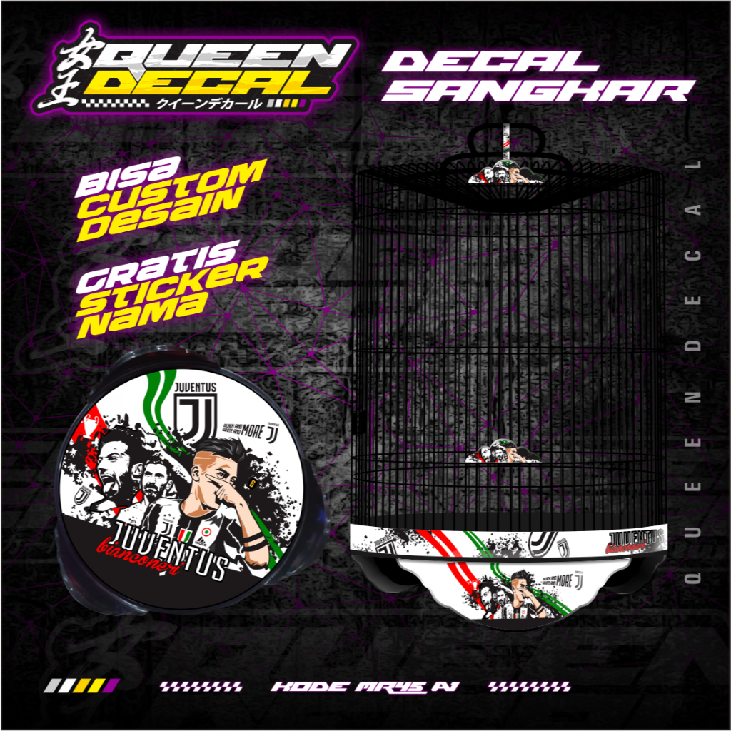 Decal Sangkar Murai Bulat / Stiker Tebok Murai ORIQ JAYA SANGKAR BNR - MR