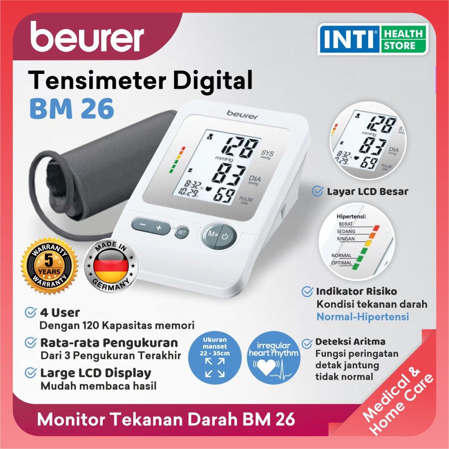 Beurer | Tensimeter Digital BM 26 | Tensi Digital Beurer | Tensimeter