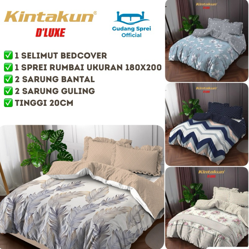 Bedcover Kintakun 180x200 Rumbai Deluxe/Dluxe/D'luxe Kintakun Bedcover Set King Size Rumbai