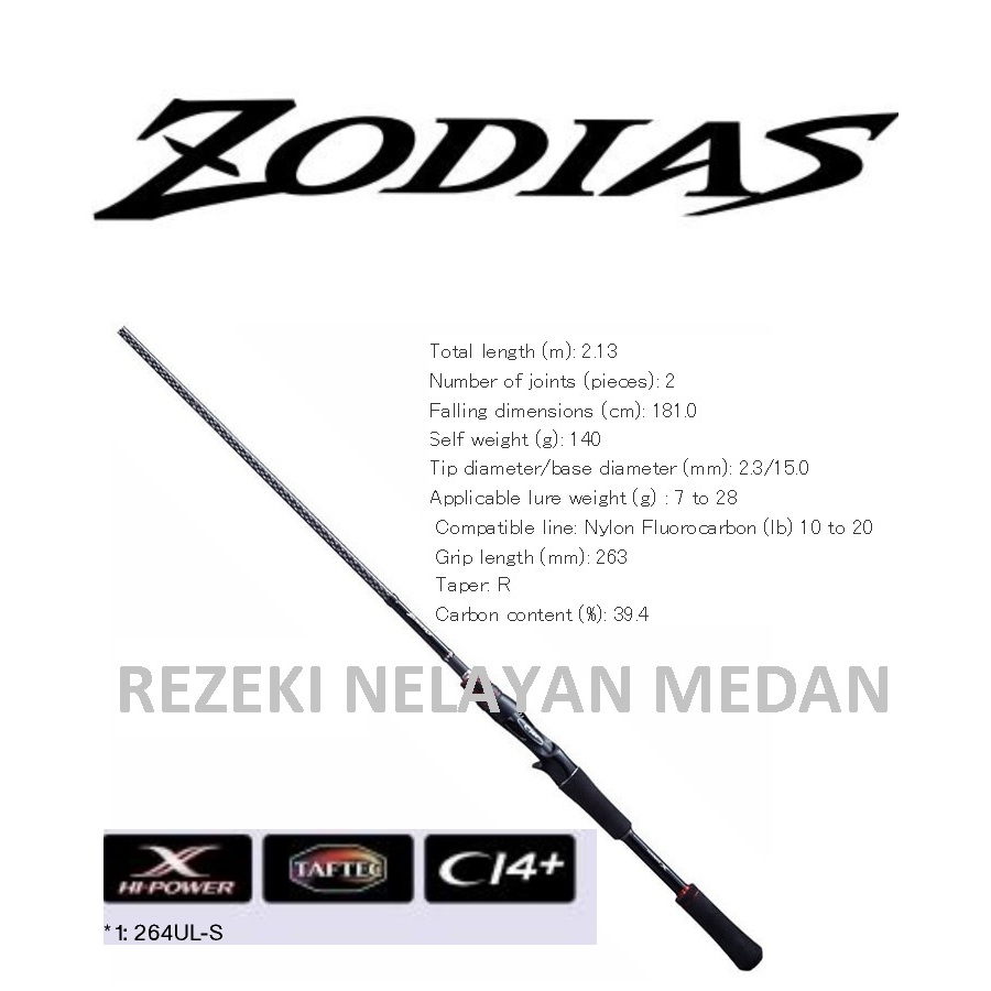 Joran Baitcasting SHIMANO Zodias 2016 170 MG [Butt Section]