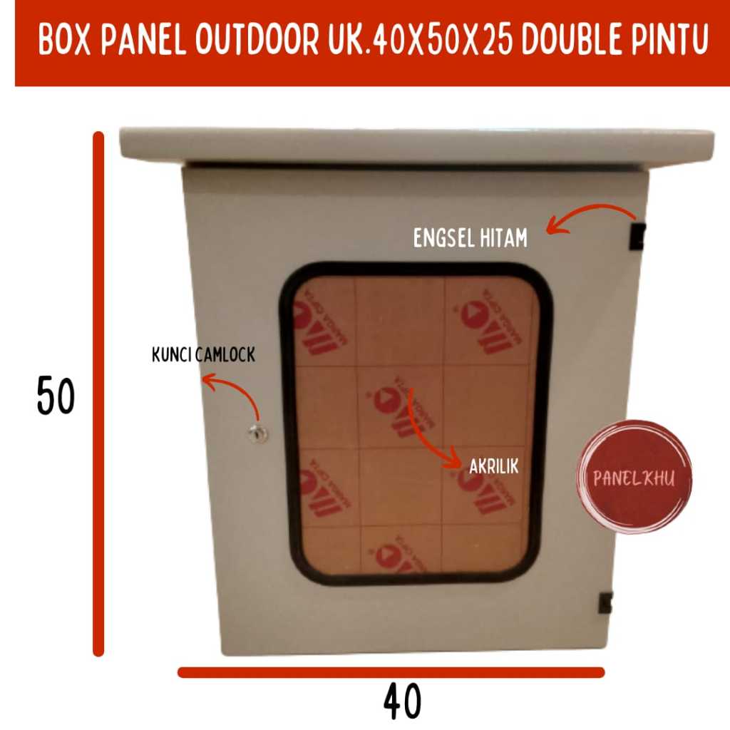 Box panel outdoor double pintu uk 40x50x25 plat 1,2mm