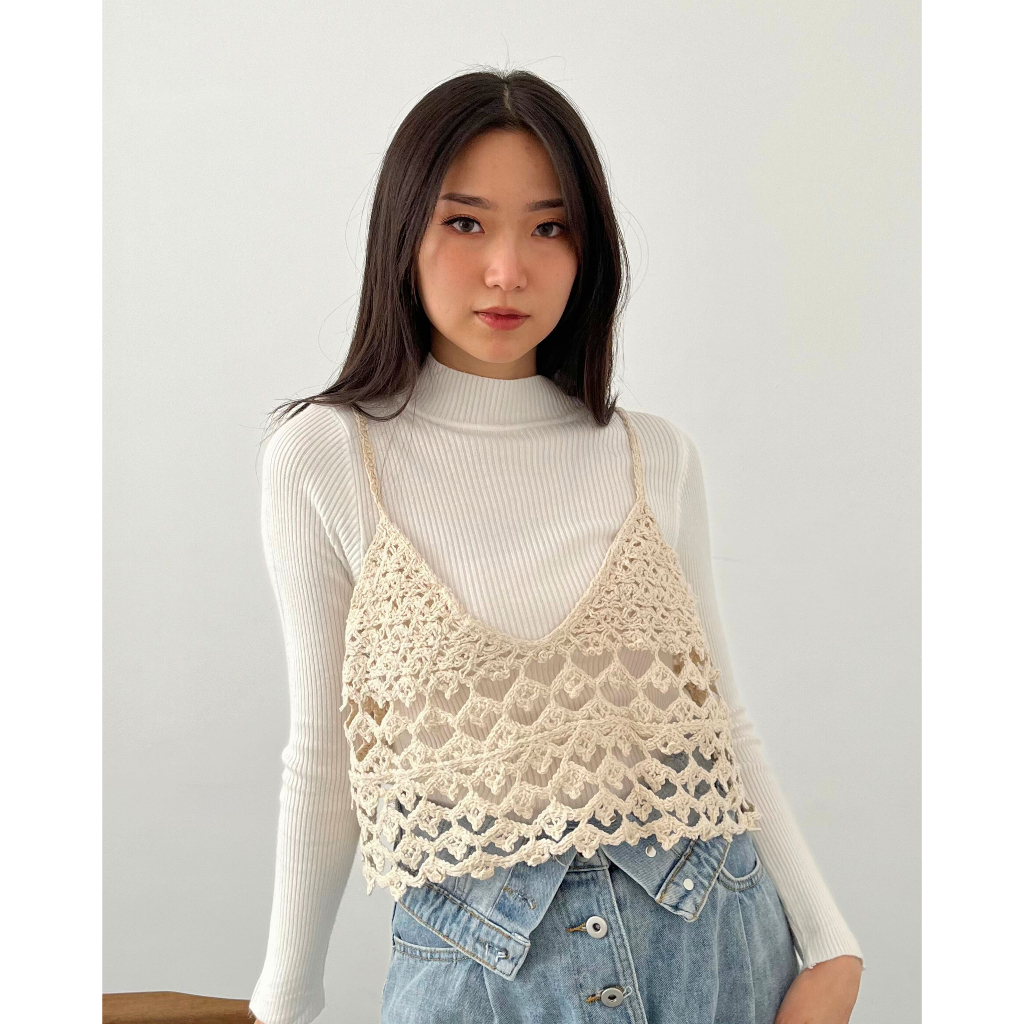 LAMI CROCHET VEST PINKDOSE IMPORT PREMIUM #23291