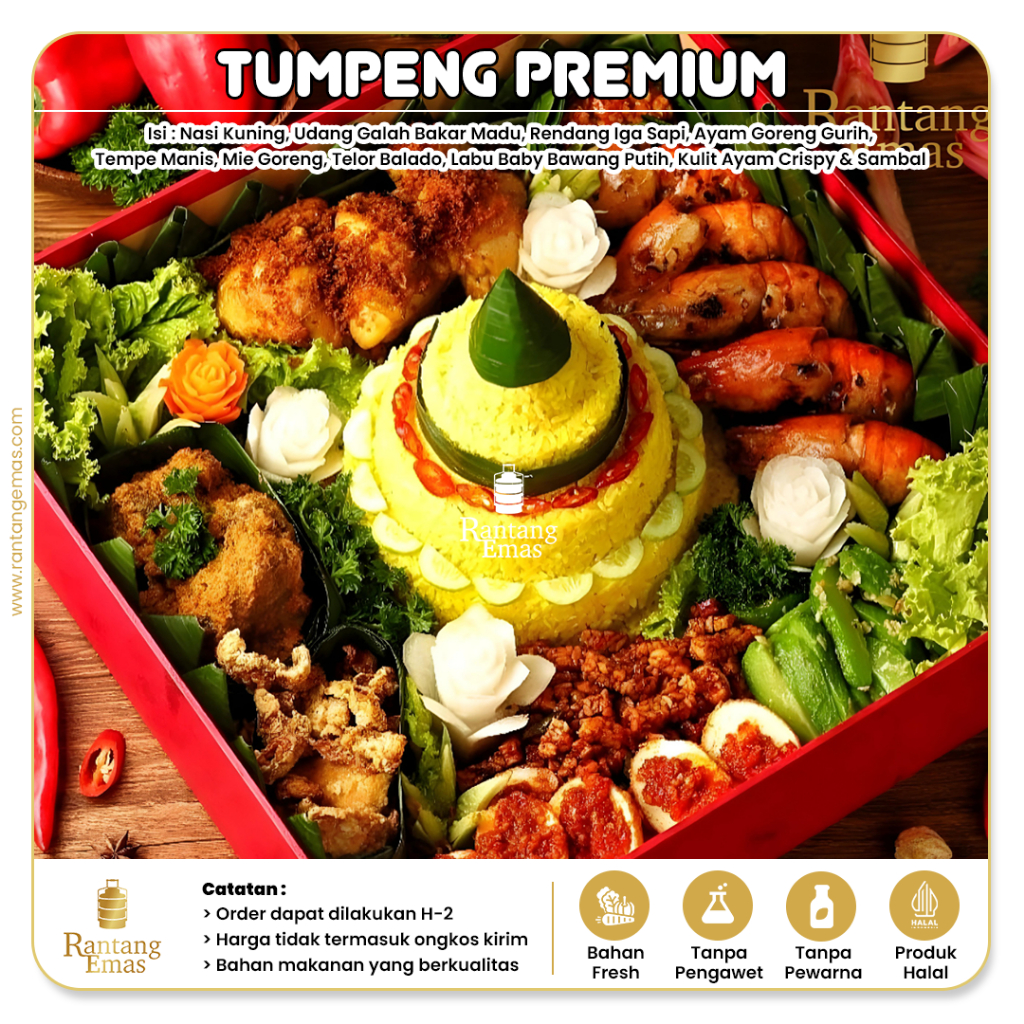 

Tumpeng Premium Nasi Kuning Catering Rumahan Makanan Tasyakuran Hajatan Praktis Enak Murah Siap Saji