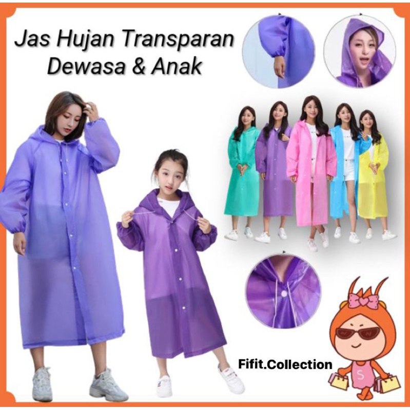 Jas Hujan / Jas Hujan EVA / Jas Hujan Plastik Tebal / Jas Hujan Poncho / Emergency Raincoat / Jas Hu