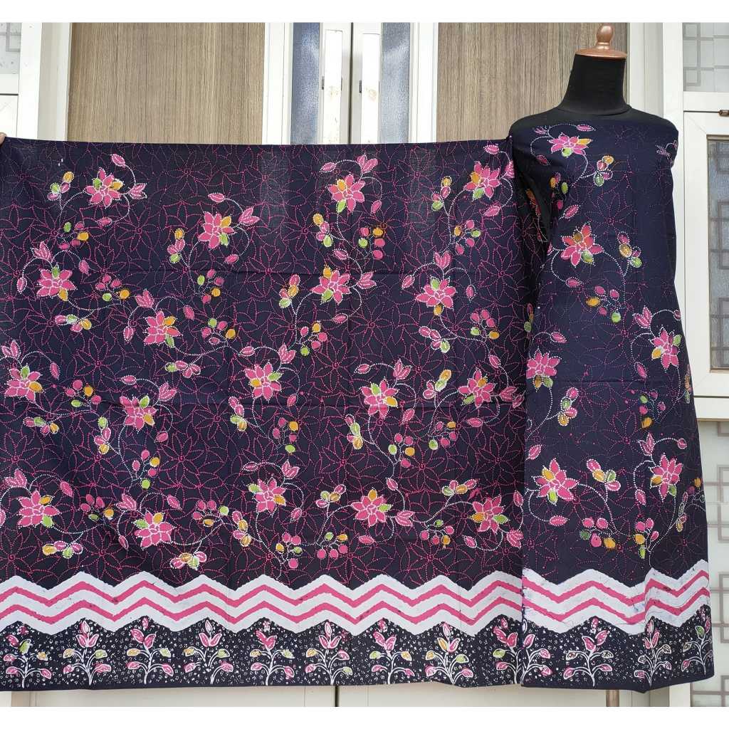 Batik umiromlah 1610229 Bahan Kain Batik Cap Tulis  Asli Canting Pengrajin Madura Pamekasan Hitam Pi