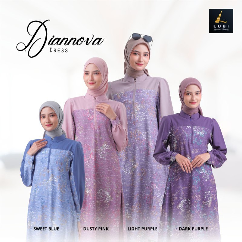 Diannova Dress by Lubi | Gamis Lubi Diannova | Gamis Lubi Premium | Gamis Seragaman | Gais Lubi Terb