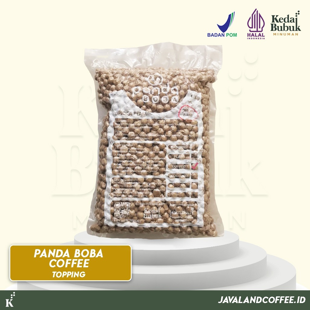 

Panda Boba Bubble Tapioca Pearl Coffee / Topping Boba Rasa Kopi 1Kg | Bubble Drink