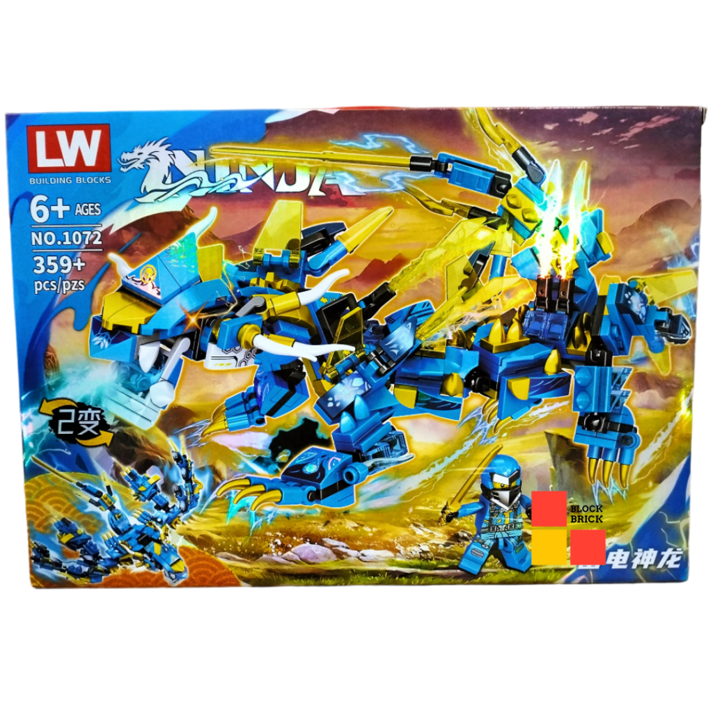 MAINAN ANAK BRICK NINJAGO SPINJITZU WITH THUNDER DRAGON 1 MAKE 2 LW1072