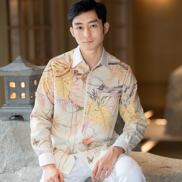 Surin Ethan Shirt Lengan Panjang Casual Pria Gold,Blue,Pink