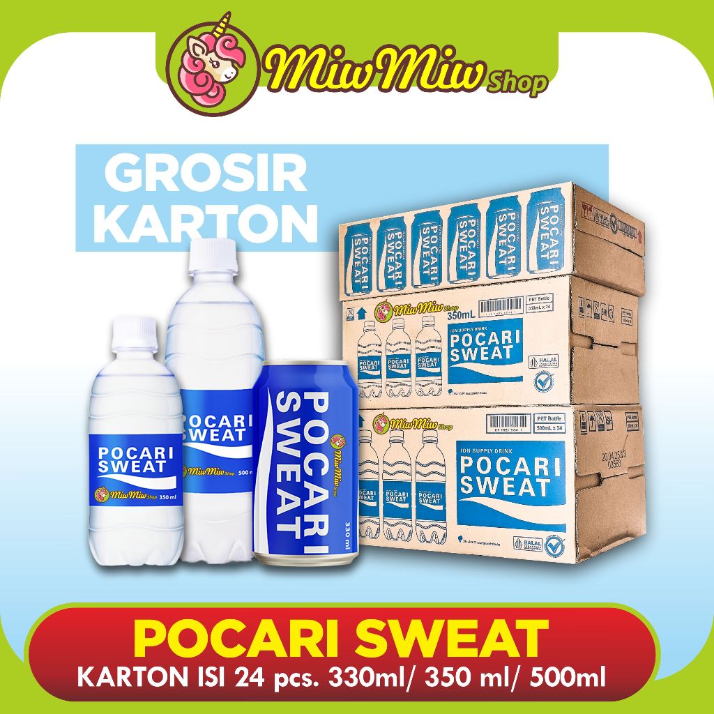 

POCARI SWEAT Minuman Isotonik Grosir Karton/ Dus (Kaleng 330 ml/ Botol 350 ml/ Botol 500ml)