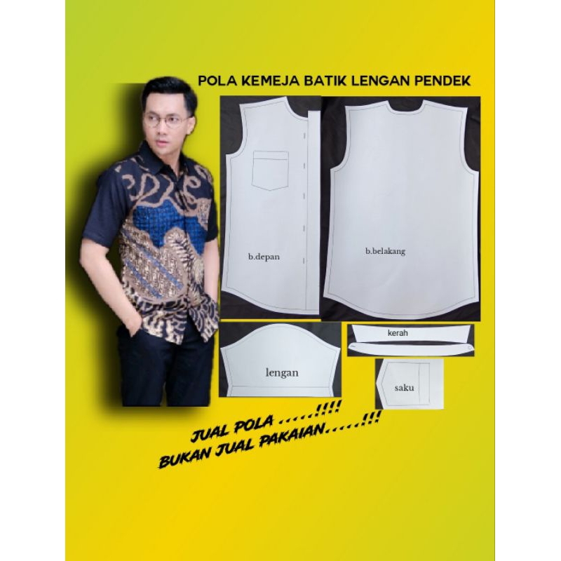 POLA KEMEJA BATIK LENGAN PENDEK