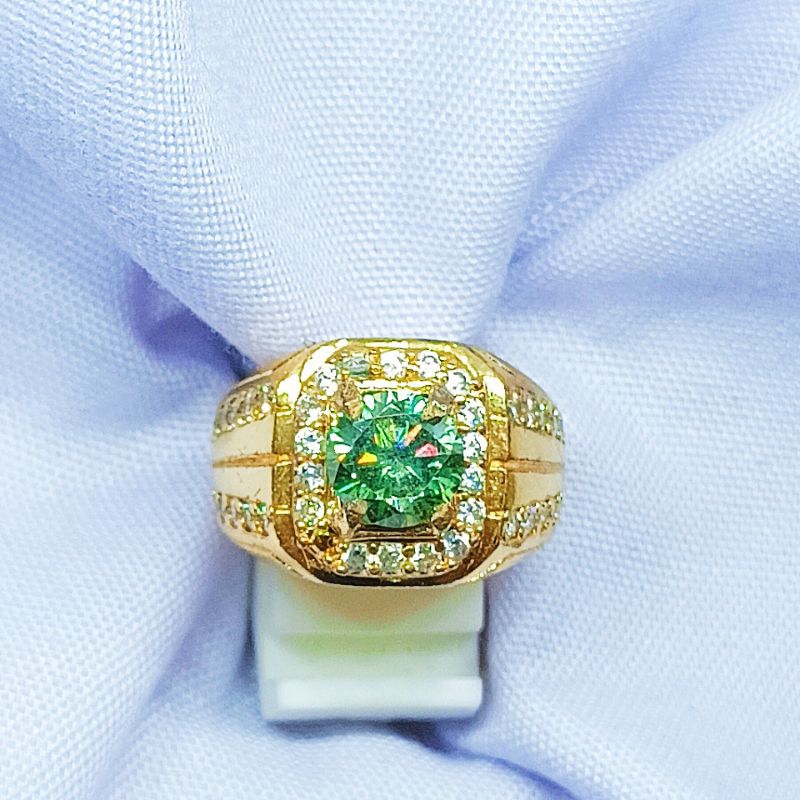Cincin Green Moissanite 7mm