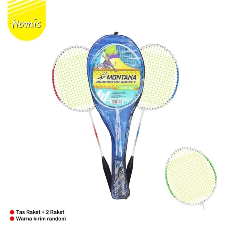 Raket Badminton / Raket Bulu Tangkis Set isi 2 Montana