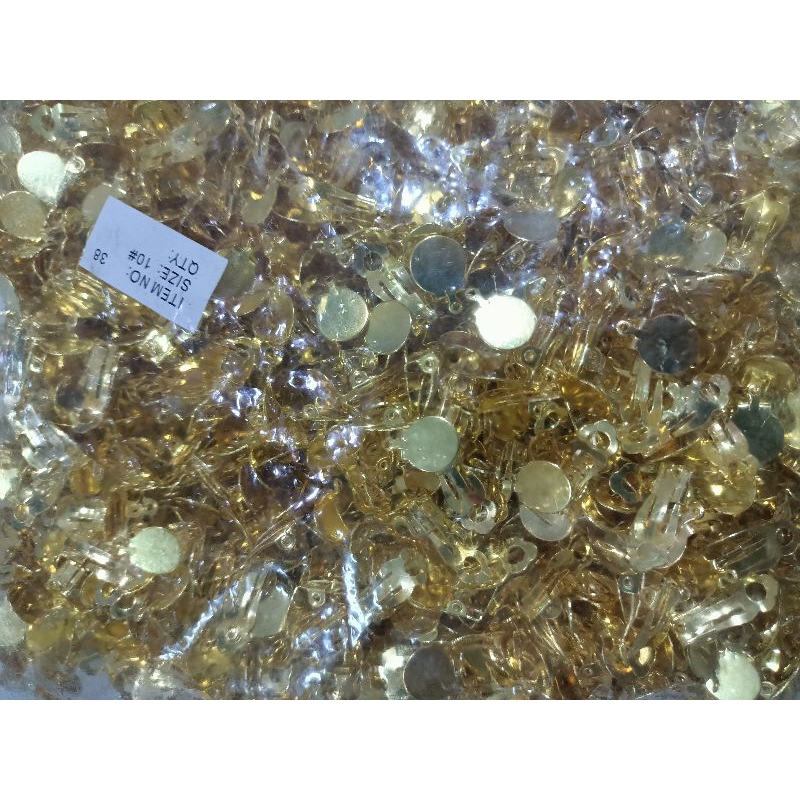 Manik penjepit anting hijab 10mm emas isi sktr 1000pcs untuk DIY craft