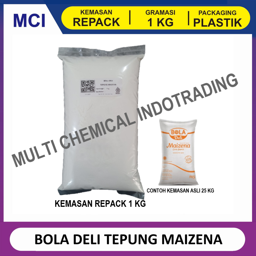 

BOLA DELI TEPUNG MAIZENA REPACK 1 KG / CORN STARCH /TEPUNG JAGUNG BOLA