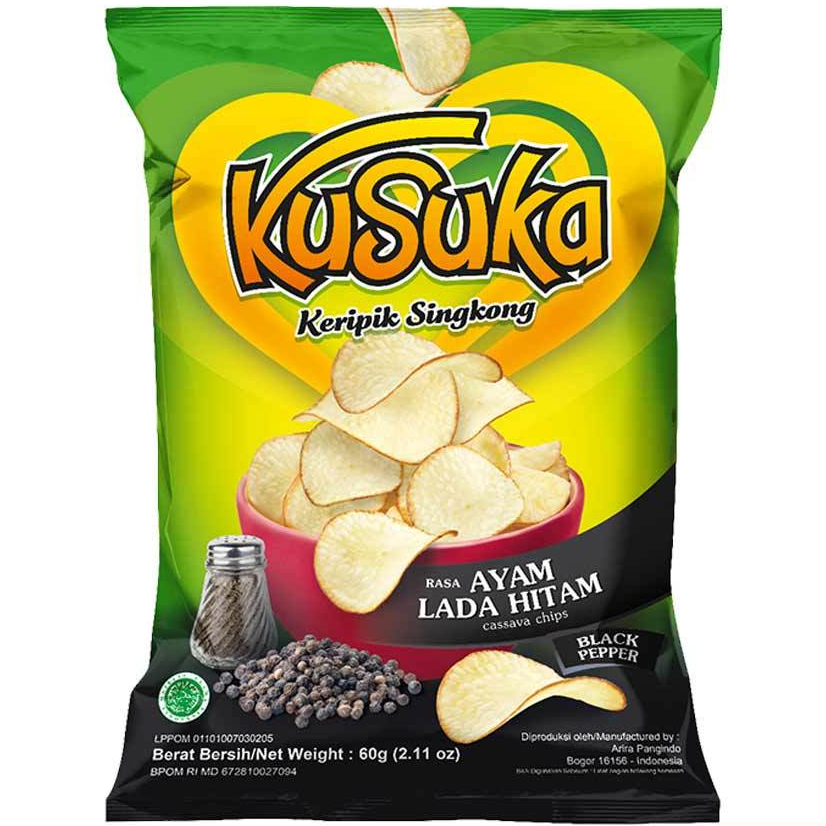 

KUSUKA Keripik Singkong Ayam Lada Hitam 60gr