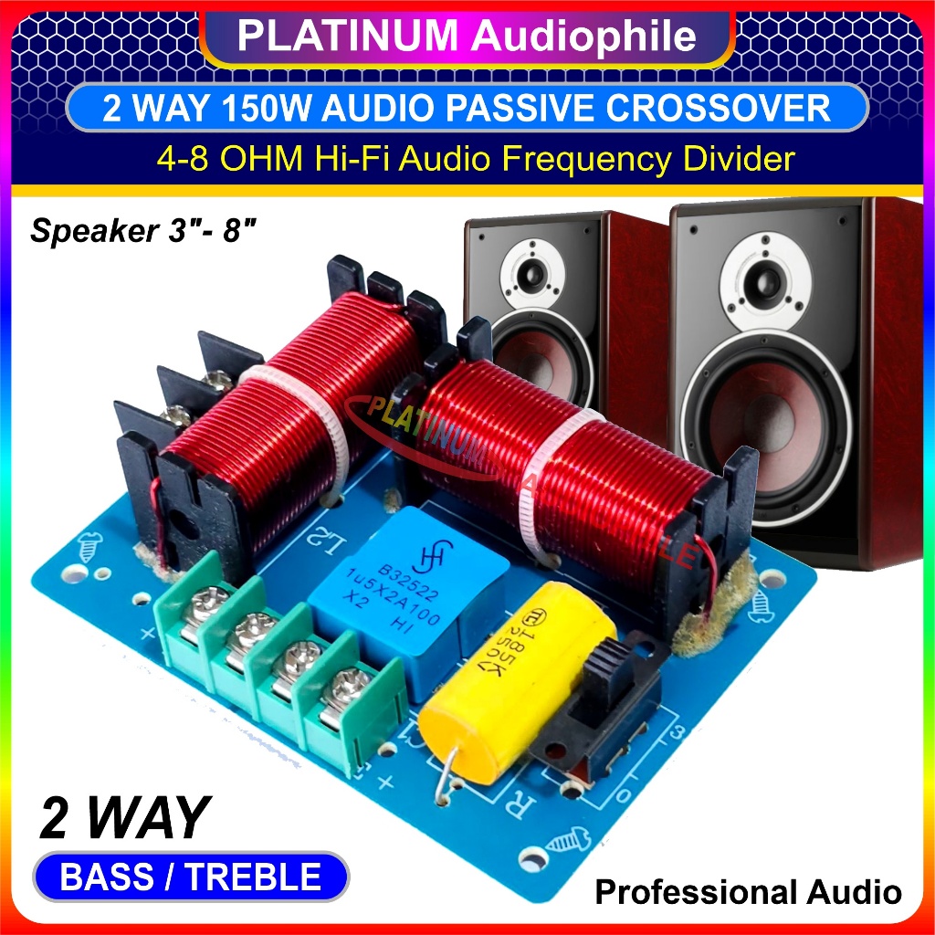 Crossover Pasif 2 Way Treble Bass Passive Speaker Crosover WEAH-227