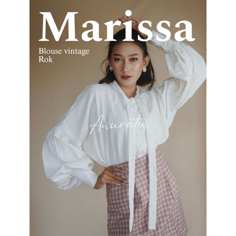 MARISSA Blouse Wanita Vintage Aesthetic|Anuratu store official
