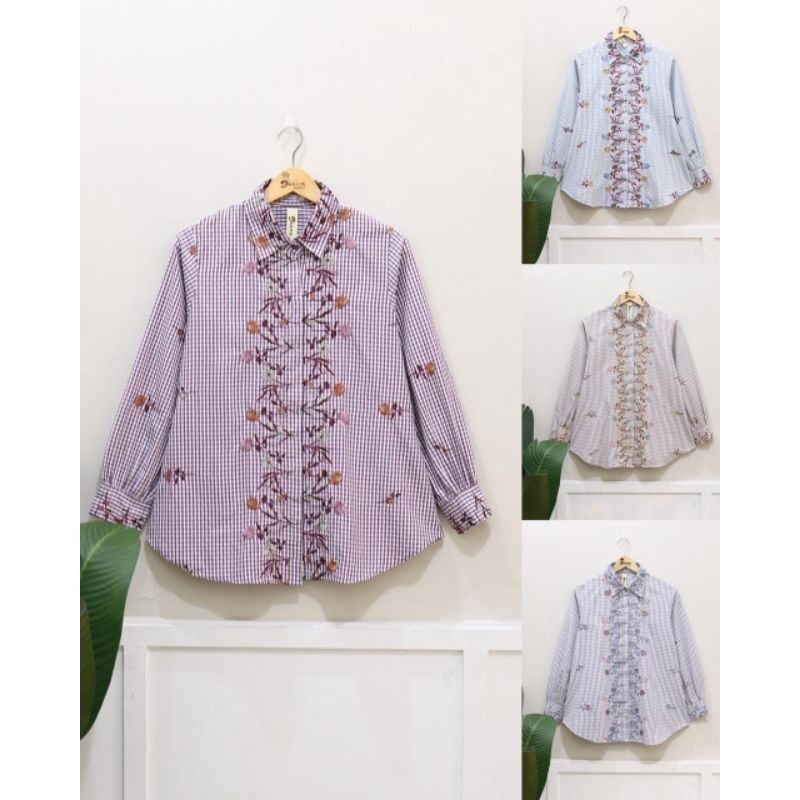 Metha Zara Top ORI by Diana fashion atasan blouse kemeja katun poplin premium ukuran m L XL new ootd