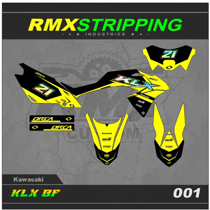 STRIPPING KLX 150 BF (001) STICKER STIKER STRIPING LIS VARIASI SE EXTREME EXTRIM 2016 2017 2018 2019