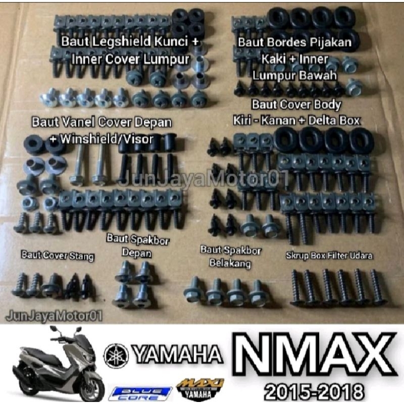 Baut Lengkap Full Set Body Yamaha Nmax 2015-2018