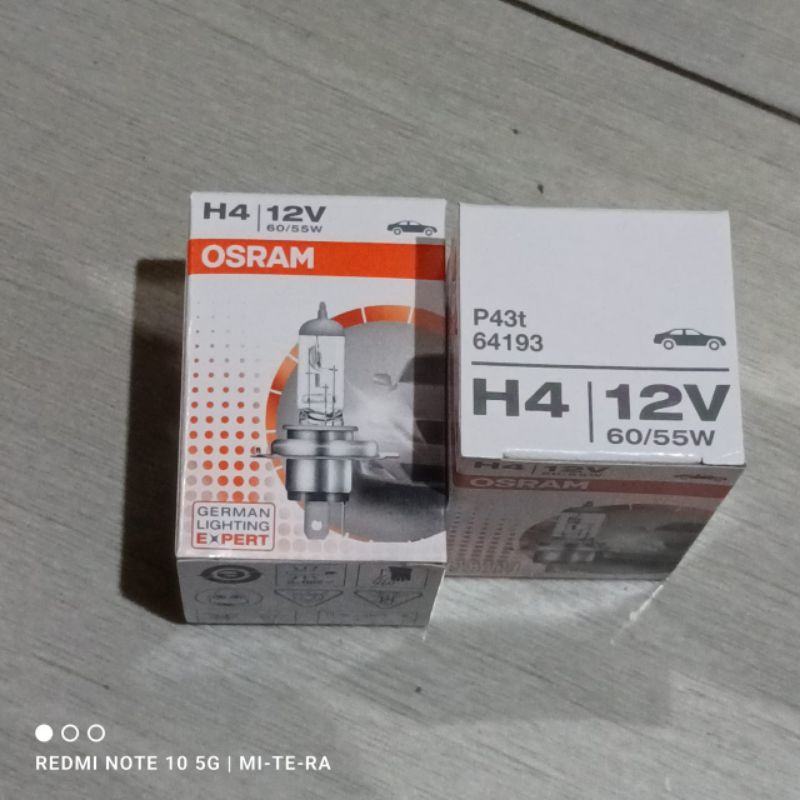 bohlam H4 OSRAM 12V 60/55W watt bohlam lampu depan mobil dan motor h4 osram original