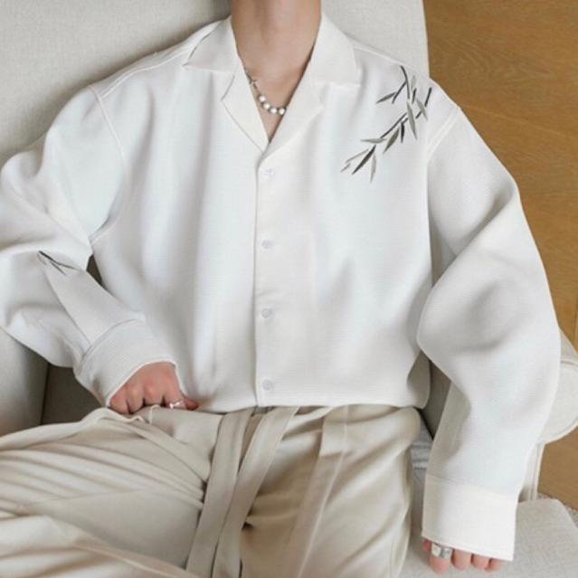 Kemeja Pria Kerah Terbuka Trendy Korea Looks Atasan Pria Premium