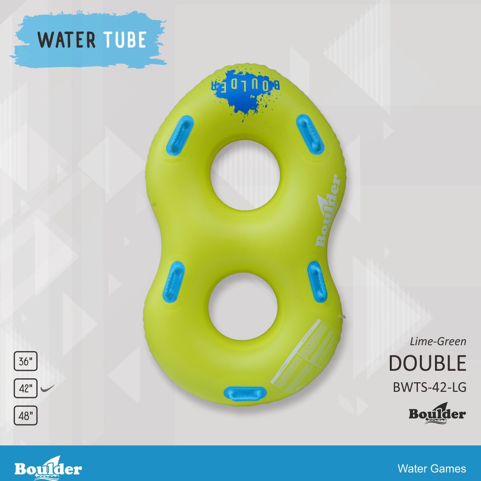 KODE J74I BOULDER DOUBLE WATER TUBE BAN RENANG WATERBOOM SIZE 42 PVC 1MM
