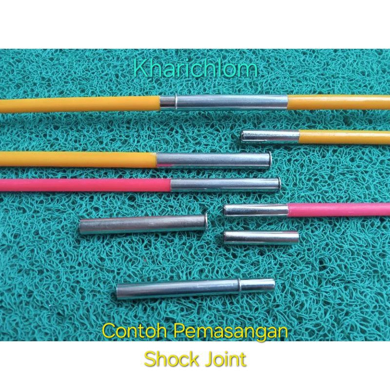 Sambungan/penyambung stik fiber joran pancing sok join/ Sock joint stainles stell asli anti karat un