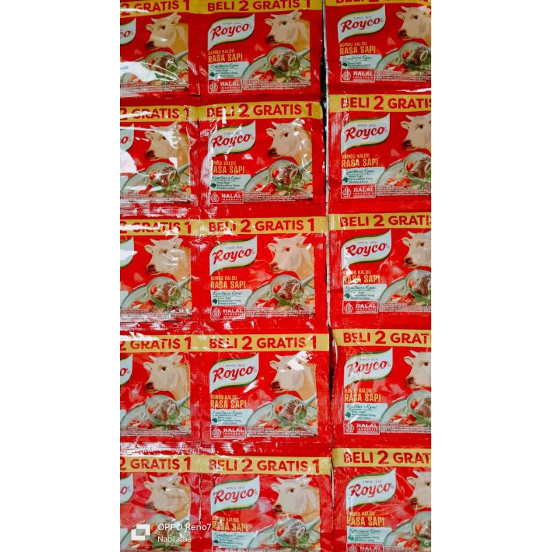 

Royco kaldu sapi (12 x 8g)/penyedap rasa/bumbu madak royco